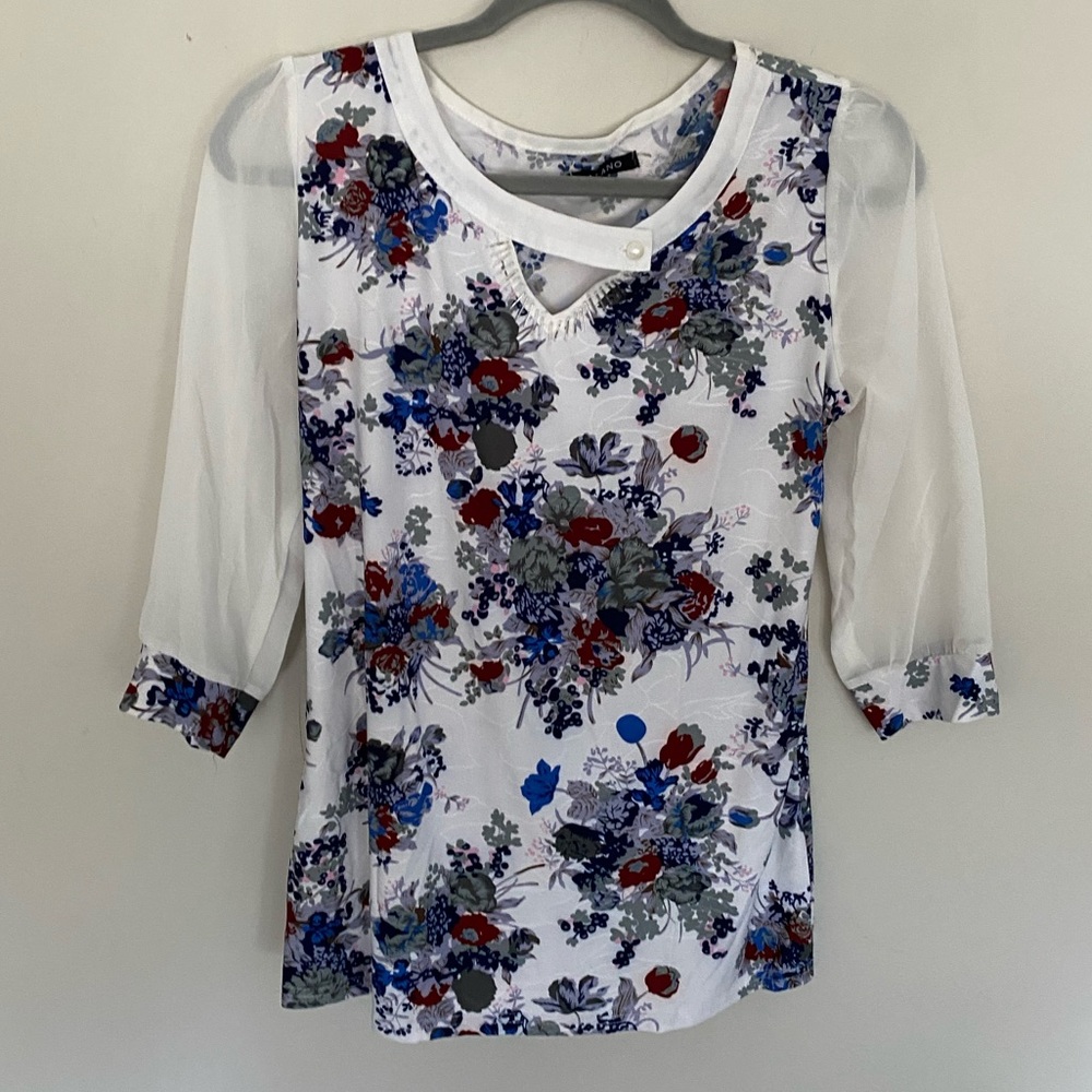 Mixed Fabric Blouse